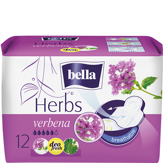Bella Herbs absorbante igienice cu extract de verbinǎ